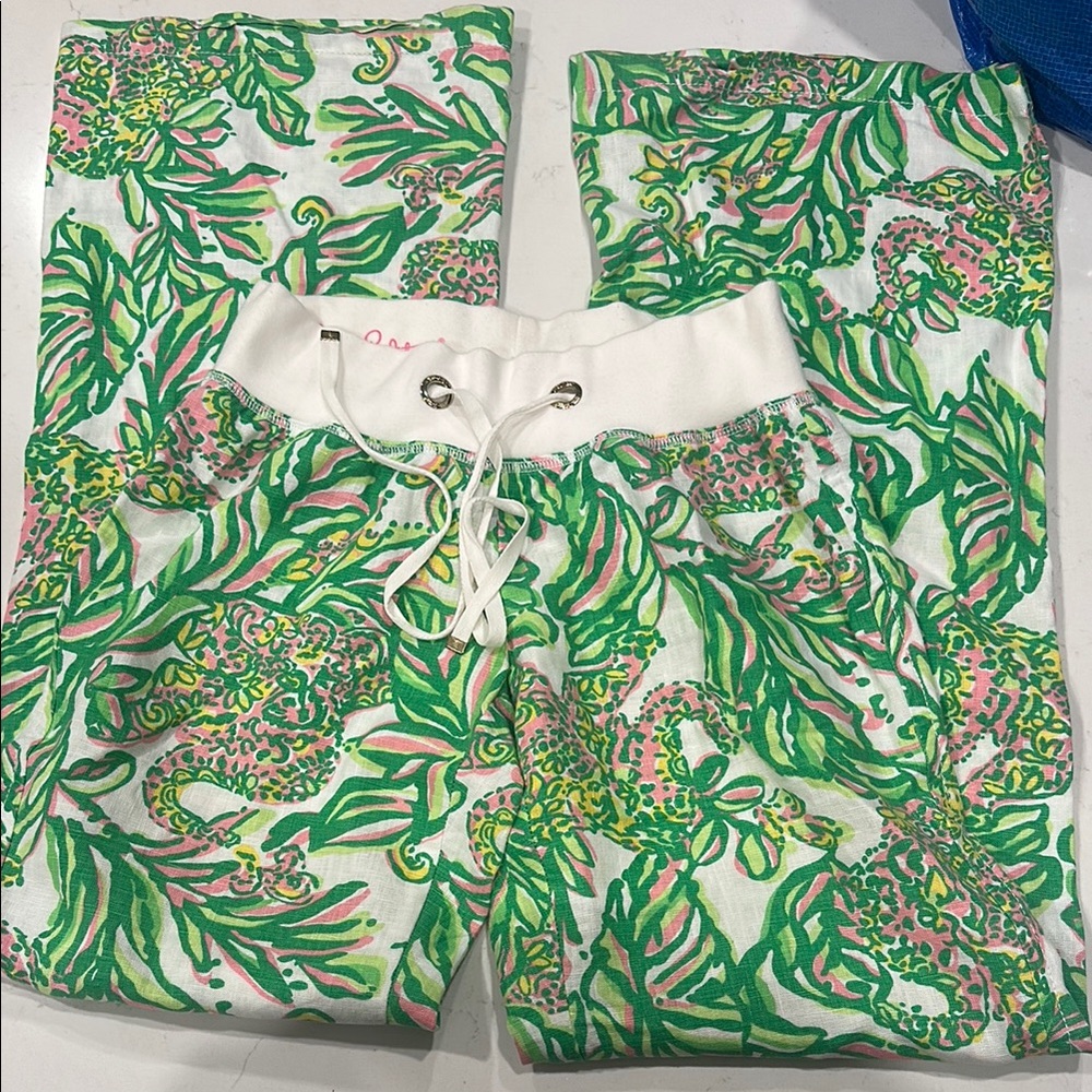 Colorful Leaf Print Pants